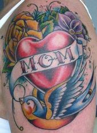 Tattoos - R.J. Munger - Traditional Mom Heart